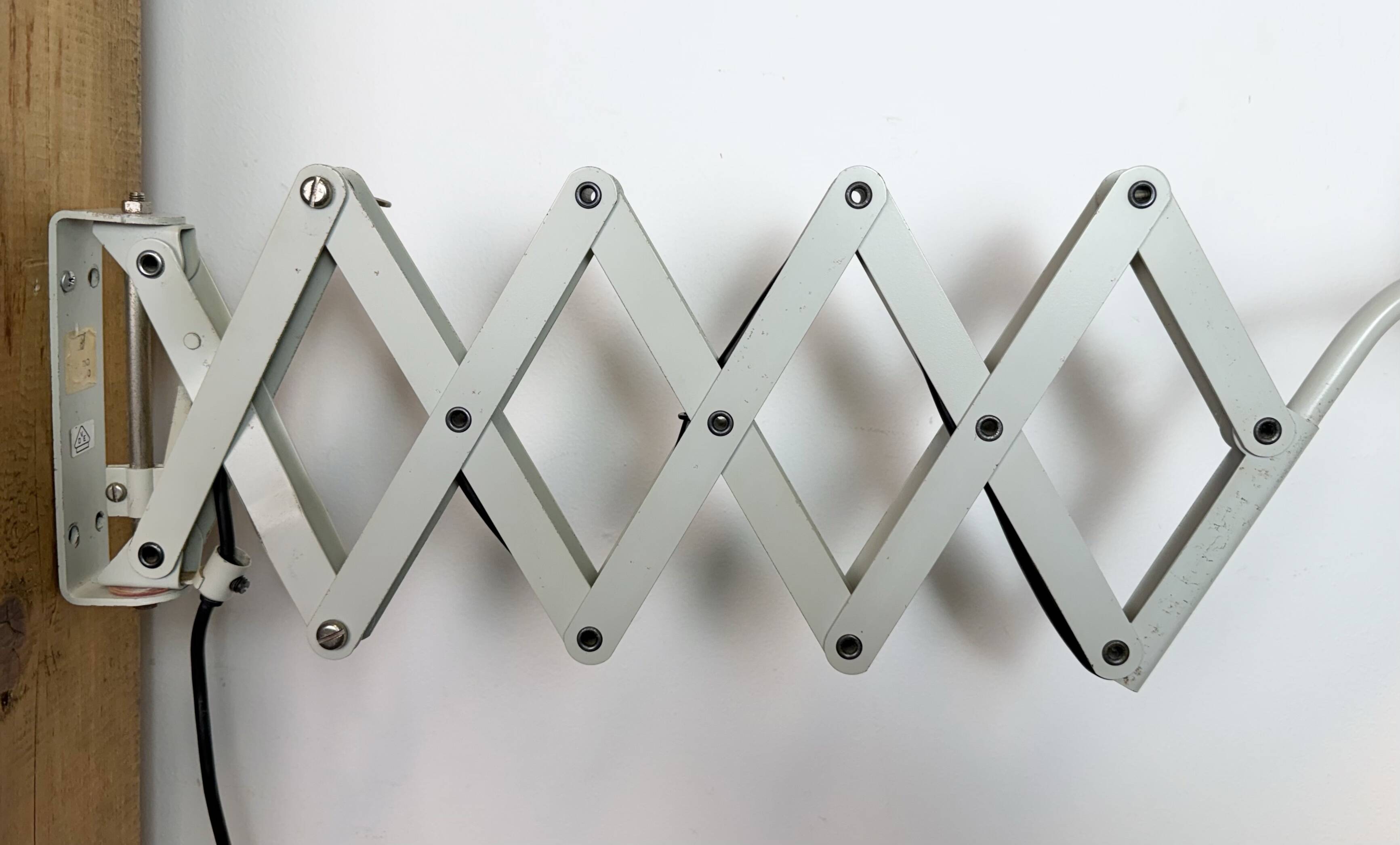 Grey German Industrial Scissor Wall Lamp from SIS, 1960s