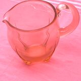 Carafe arrondie Vintage en verre rose