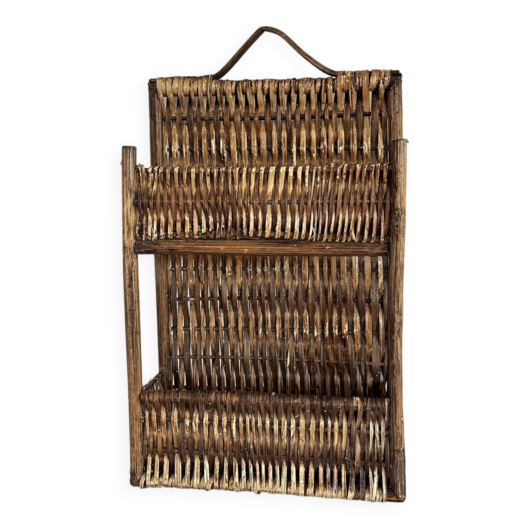 Vintage wicker spice rack