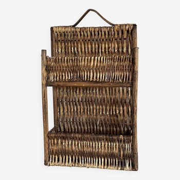 Vintage wicker spice rack