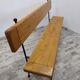 Oak and wrought iron bench