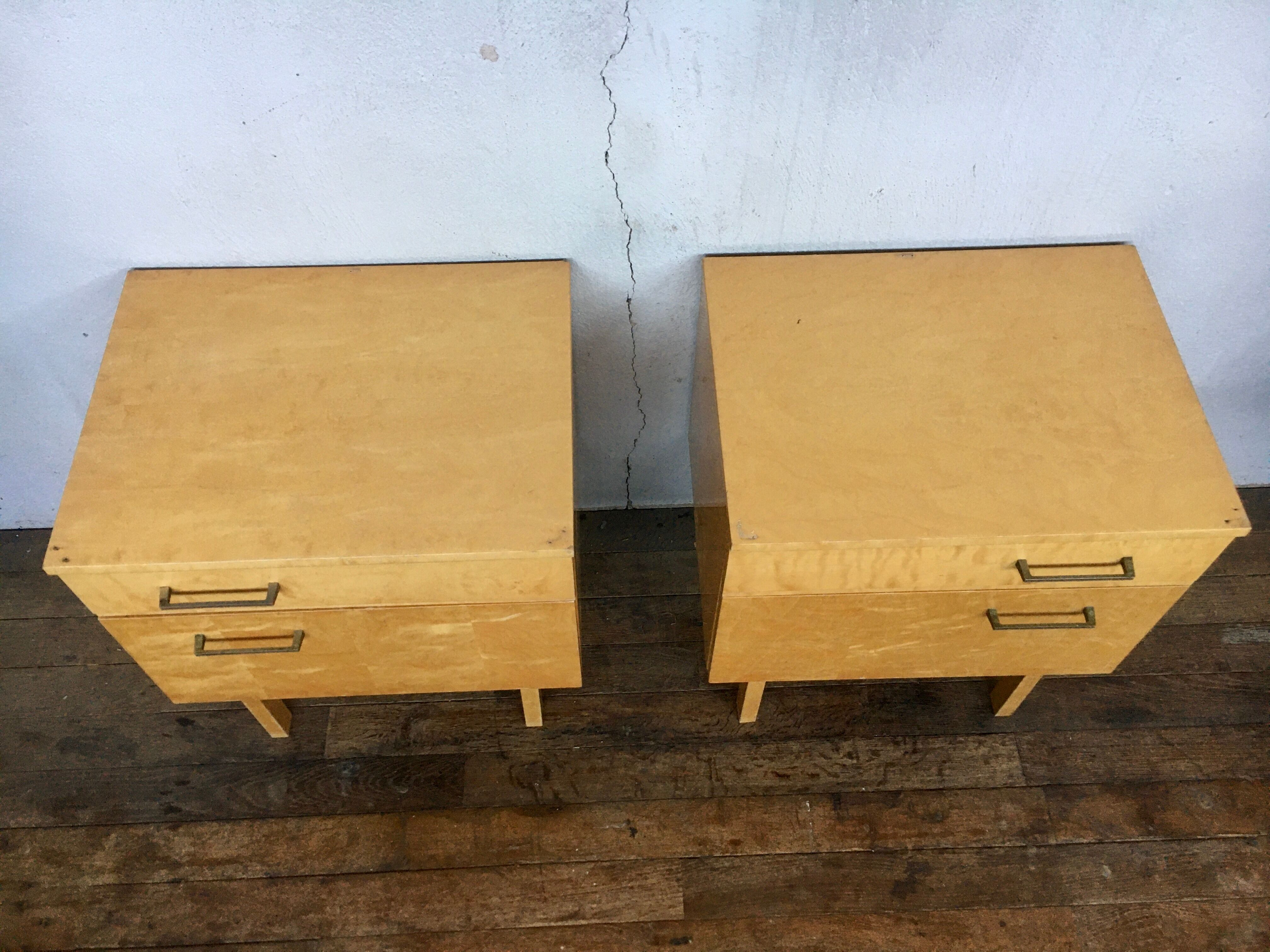 Paire de tables de nuit chevet bout de canapé pieds fuseaux 50/60