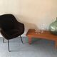 Table basse vintage placage teck