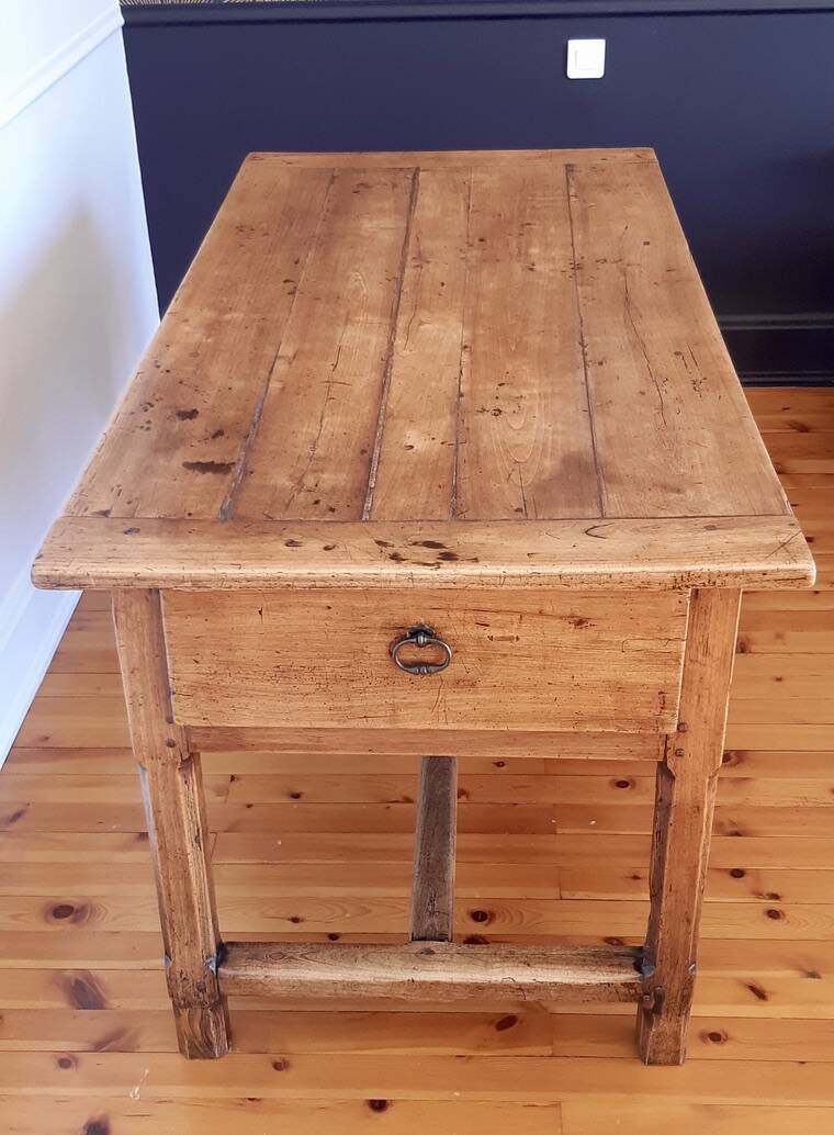 Table de ferme ancienne en bois de hêtre XIXème