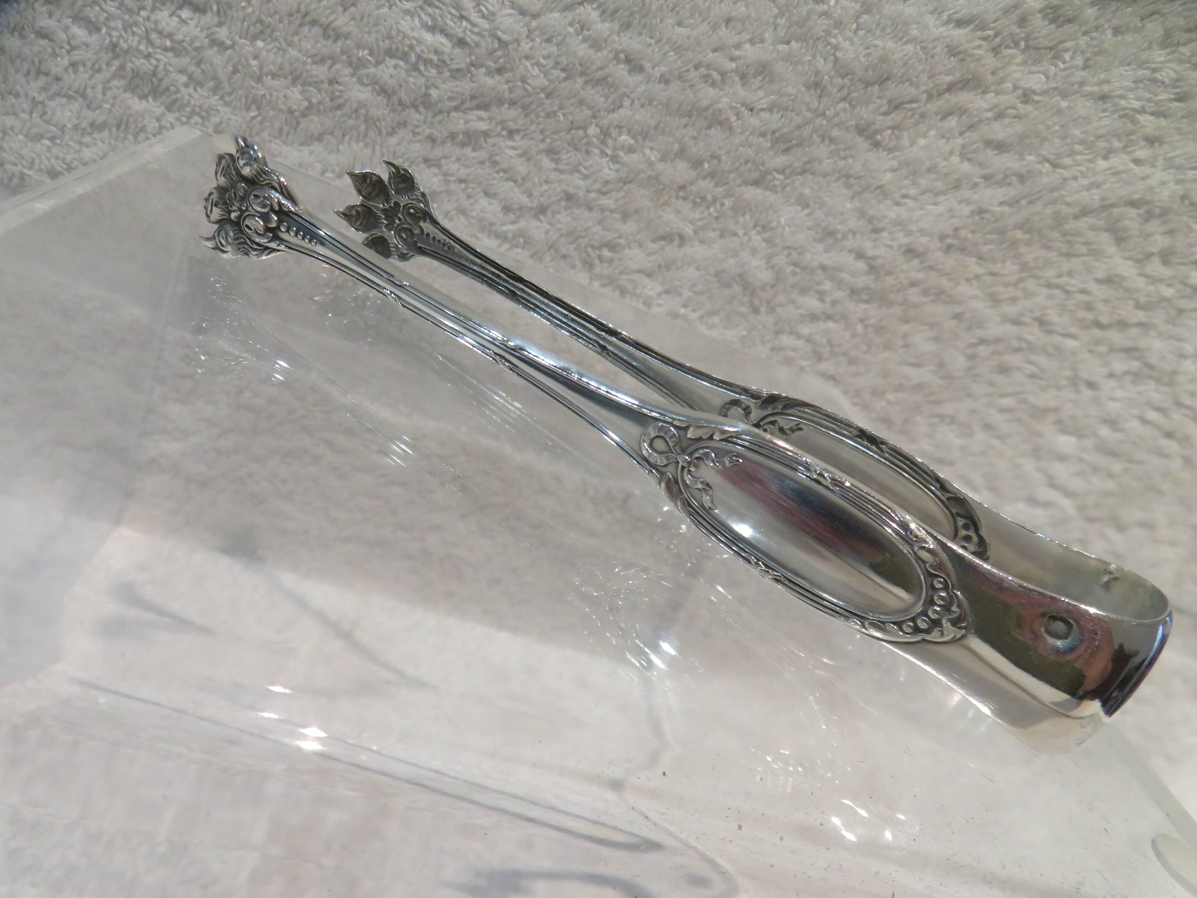 800 silver sugar tongs Minerva Louis XVI style goldsmith Pierre Bezon