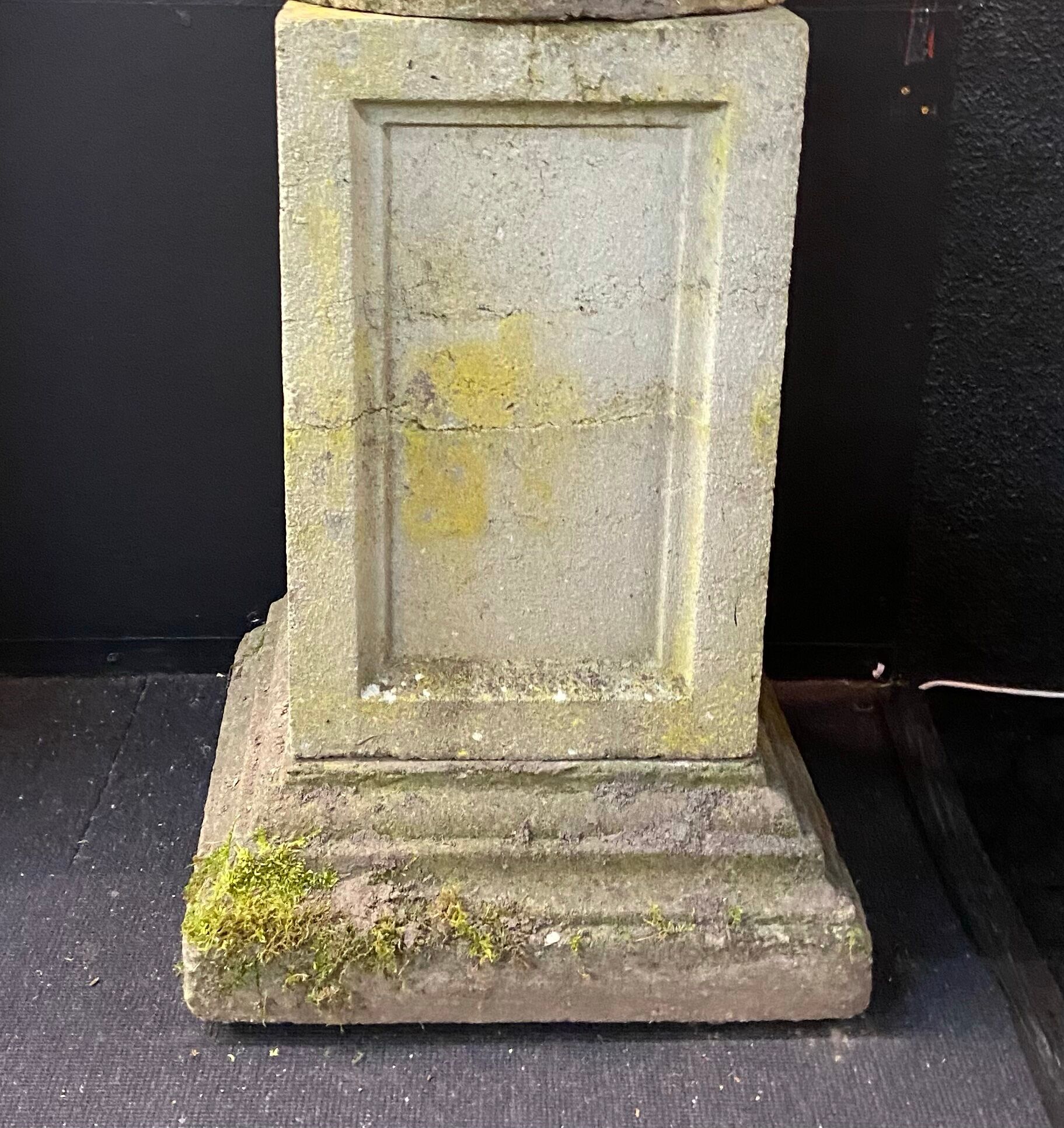 Stone garden plant door column
