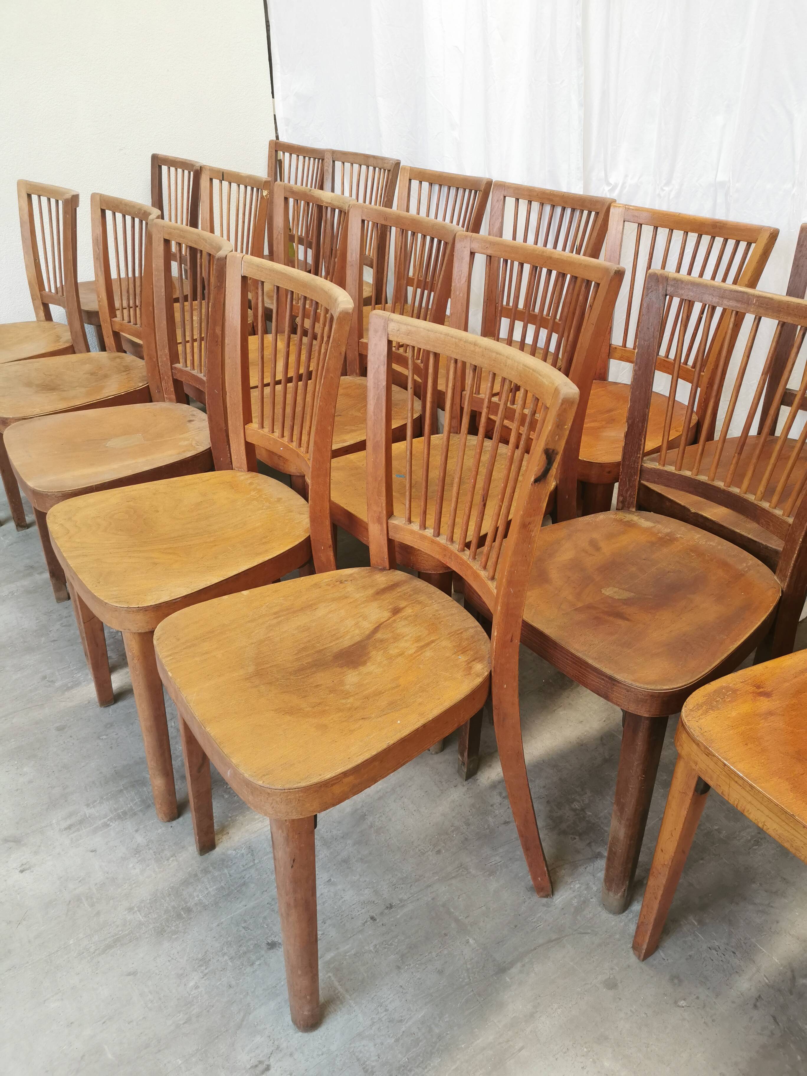 Vintage STOL Kamnik Wooden Dining Chair: 1960s Yugoslavia Bistro Style