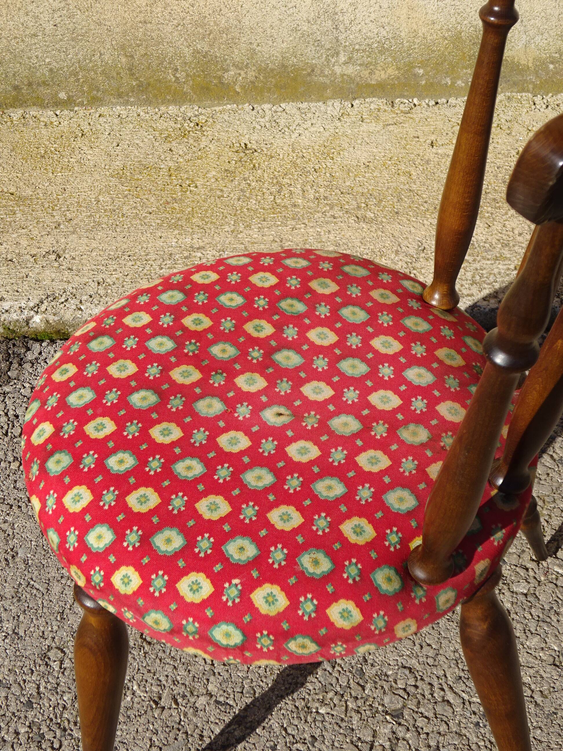 Chaises vintage, pieds compas, les 2