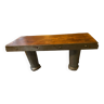 American industrial design coffee table in wood and metal