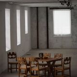 Set of 8 Razorblade chairs in oak and jute by Henning Kjærnulf, 1960s