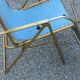Set of 3 vintage lafuma sun loungers canvas and tubes + table