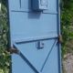 Porte portail H205xL103 ancienne en fer cintrée avec boite aux lettres