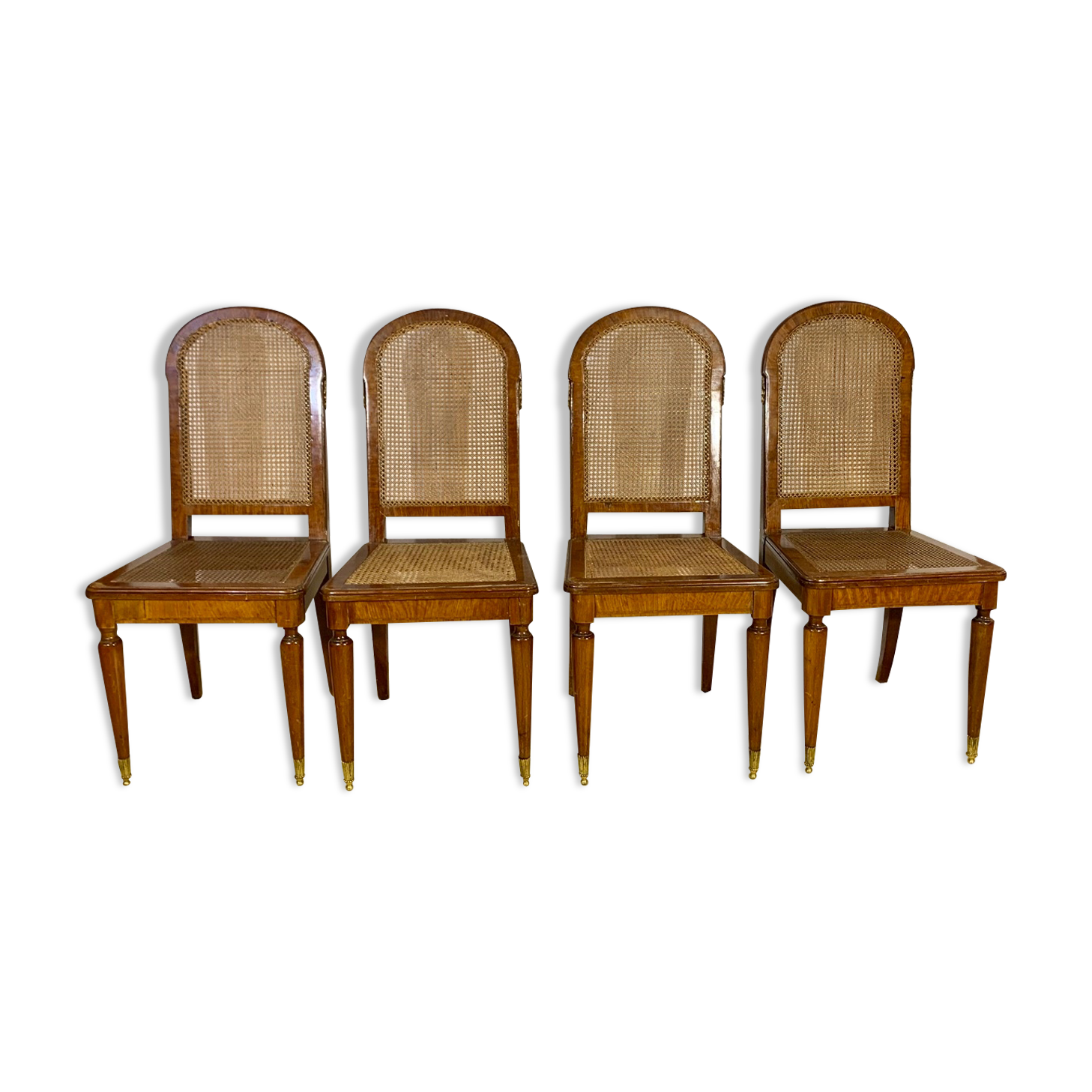 Four chairs canned art nouveau period 1900