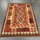 Tapis Kilim en laine tissé à la main, tapis moderne géométrique à tissage plat 180 x 119 cm