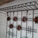 Coat rack and hat in metal and vintage teak