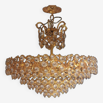 Lustre Palwa cristal et laiton.