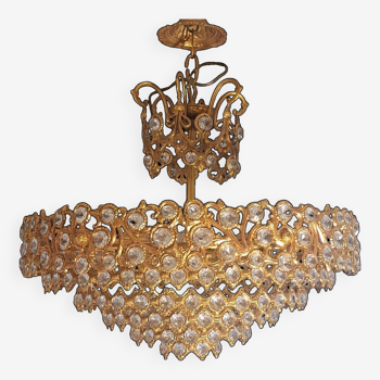 Palwa crystal and brass chandelier.