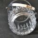 Vintage glass ice bucket stamped with a metal handle
