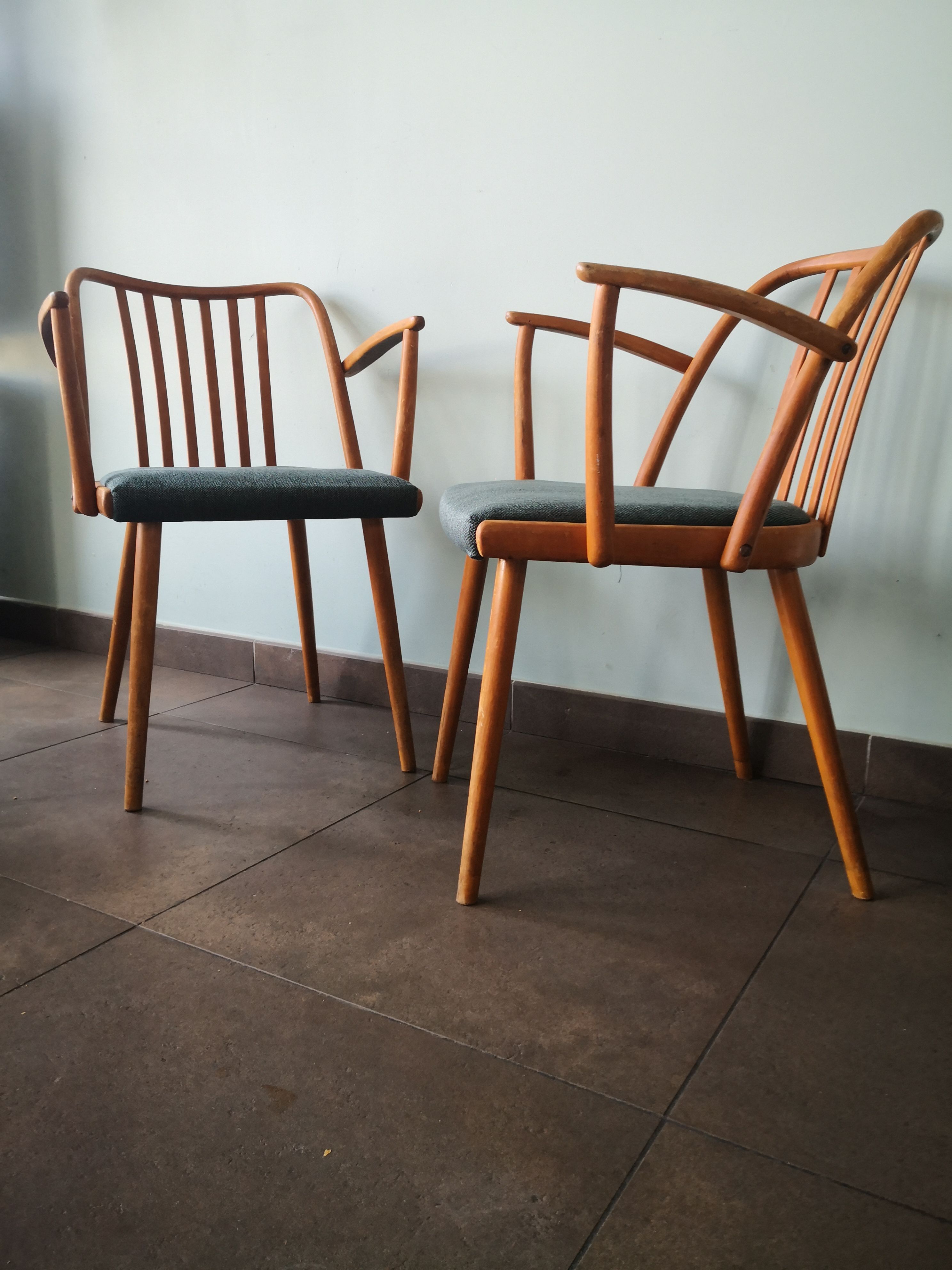Pair of Scandinavian style armchairs, Antonin Suman, for TON, Czech Meal, 70s