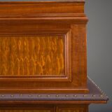 Wilhelmine secretary in walnut & exotic veneer with leather top