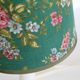Marble and brass lamp, shade in flowery green fabric, 50s/60s