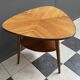 High wood coffee table,  triangle shape 1960s
