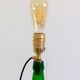 Mid-Century Green Glass Demijohn Table Lamp, Brass Fittings, Contemporary Shade