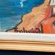 Original Swedish Oil on Panel – “Coastal Town” by Bartovicz 71 – Vintage & Framed – 51 × 41 cm (20" x 16.1")