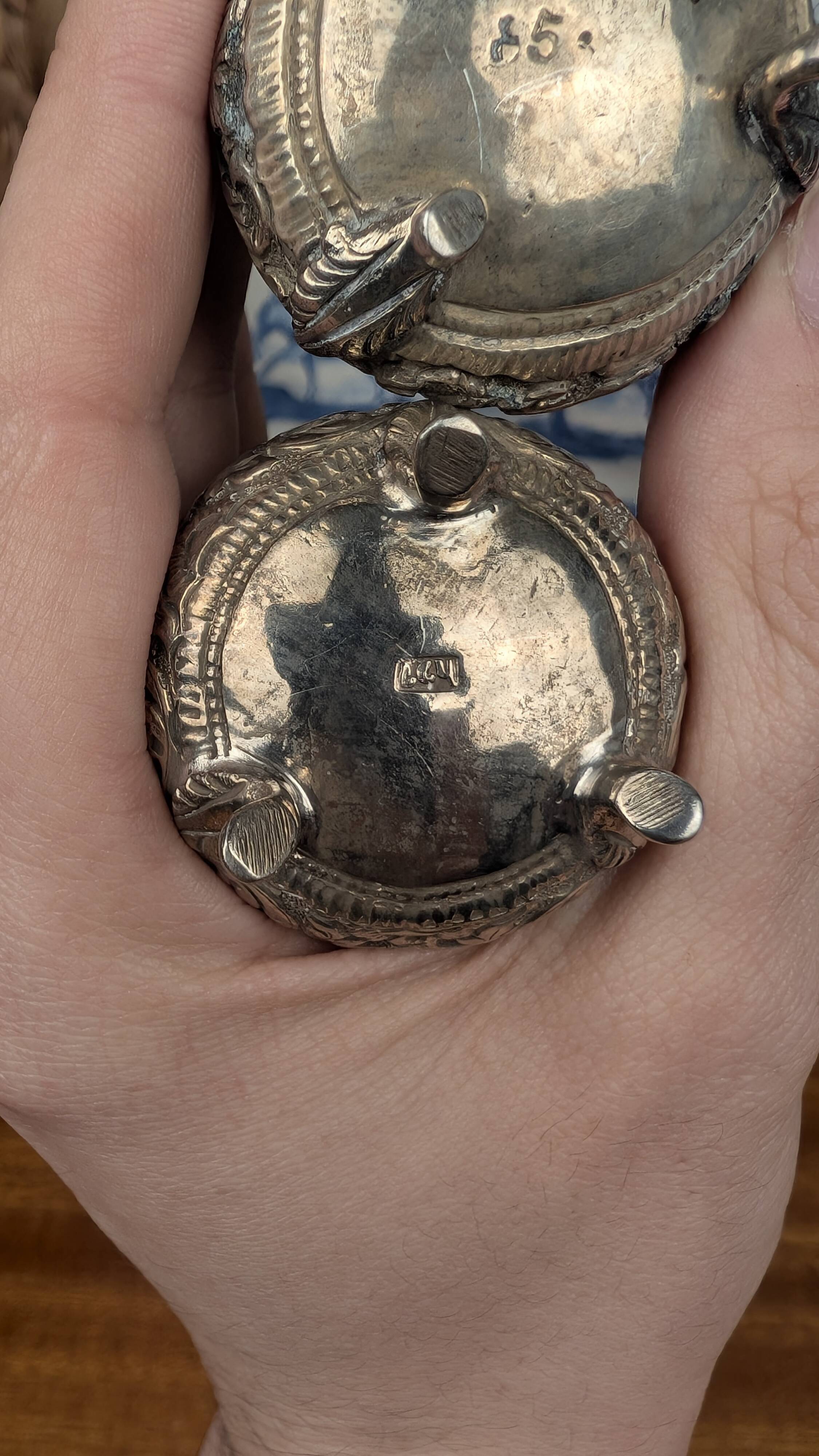 Paire de Salière en Argent 800 millième Indien début XXème, Art de la Table