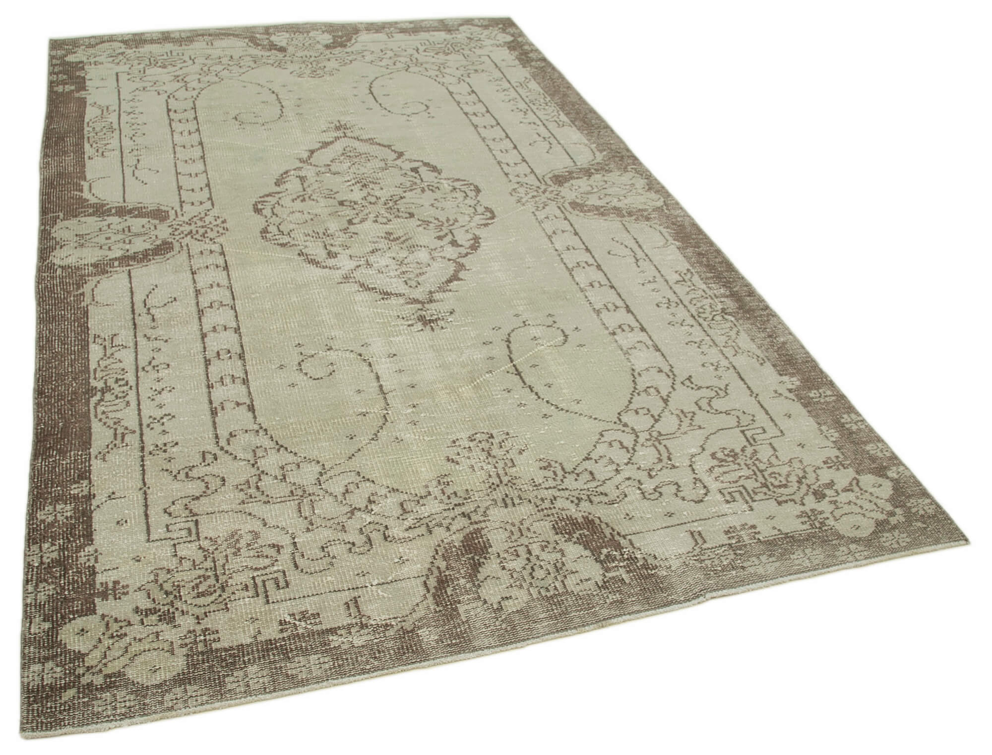 Handwoven contemporary anatolian beige carpet 170 cm x 277 cm