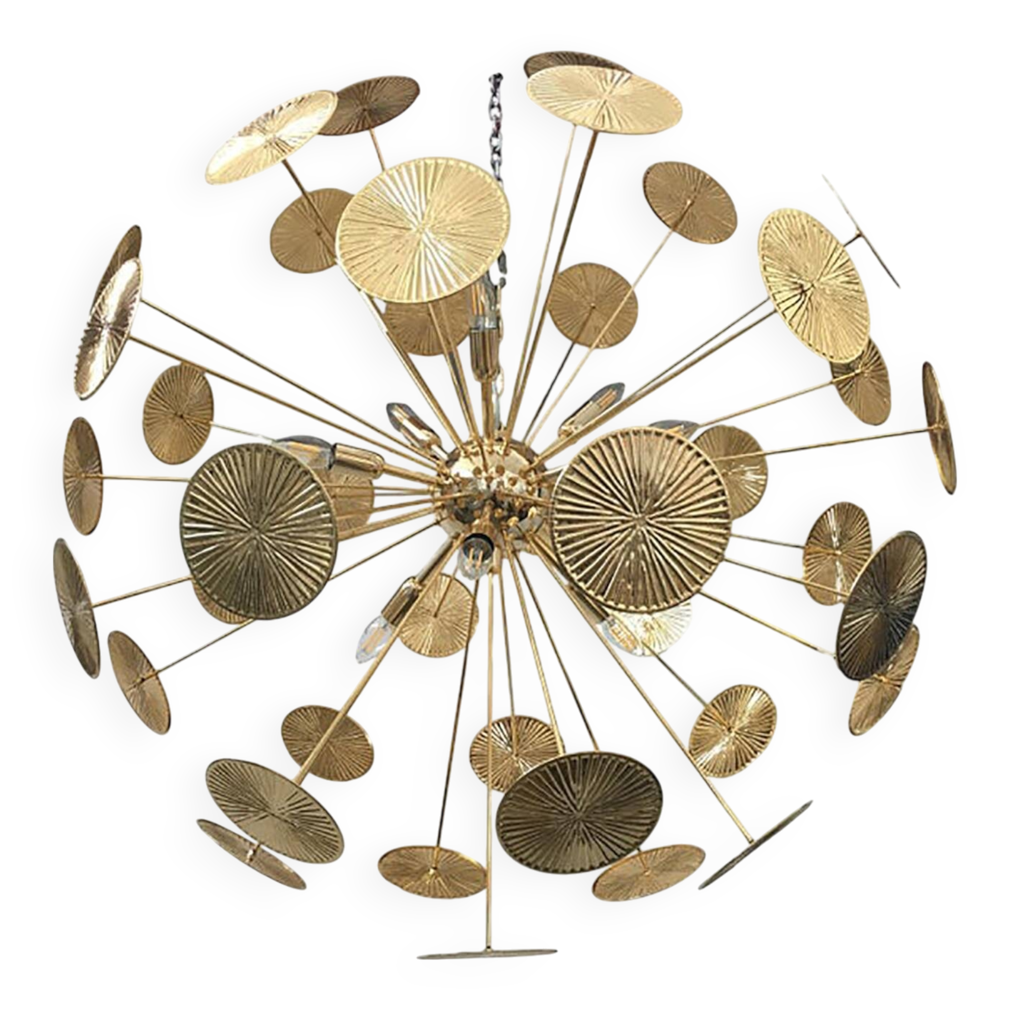 Handmade Hammered Sputnik Candlestick in Gold