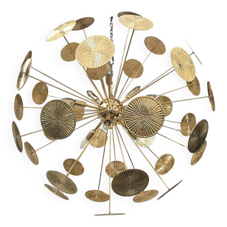 Handmade Hammered Sputnik Candlestick in Gold