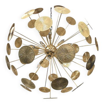 Handmade Hammered Sputnik Candlestick in Gold