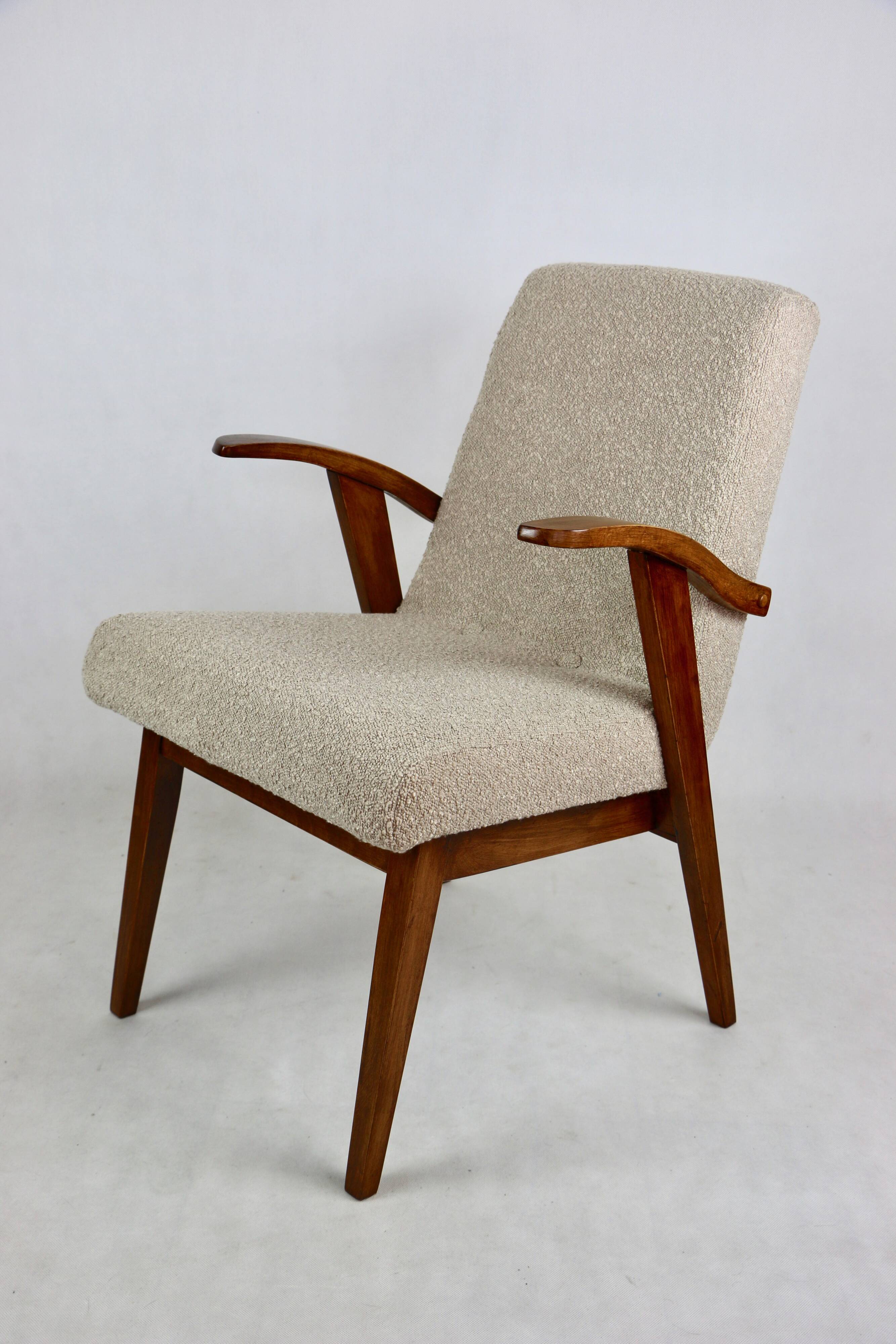 Armchair chair 300-123, design by M. Puchała beige boucle