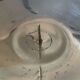 Pair of aluminium cast candle holders 52cm