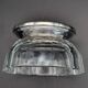 Art Deco thick crystal/glass bowl, silver-plated metal pedestal.