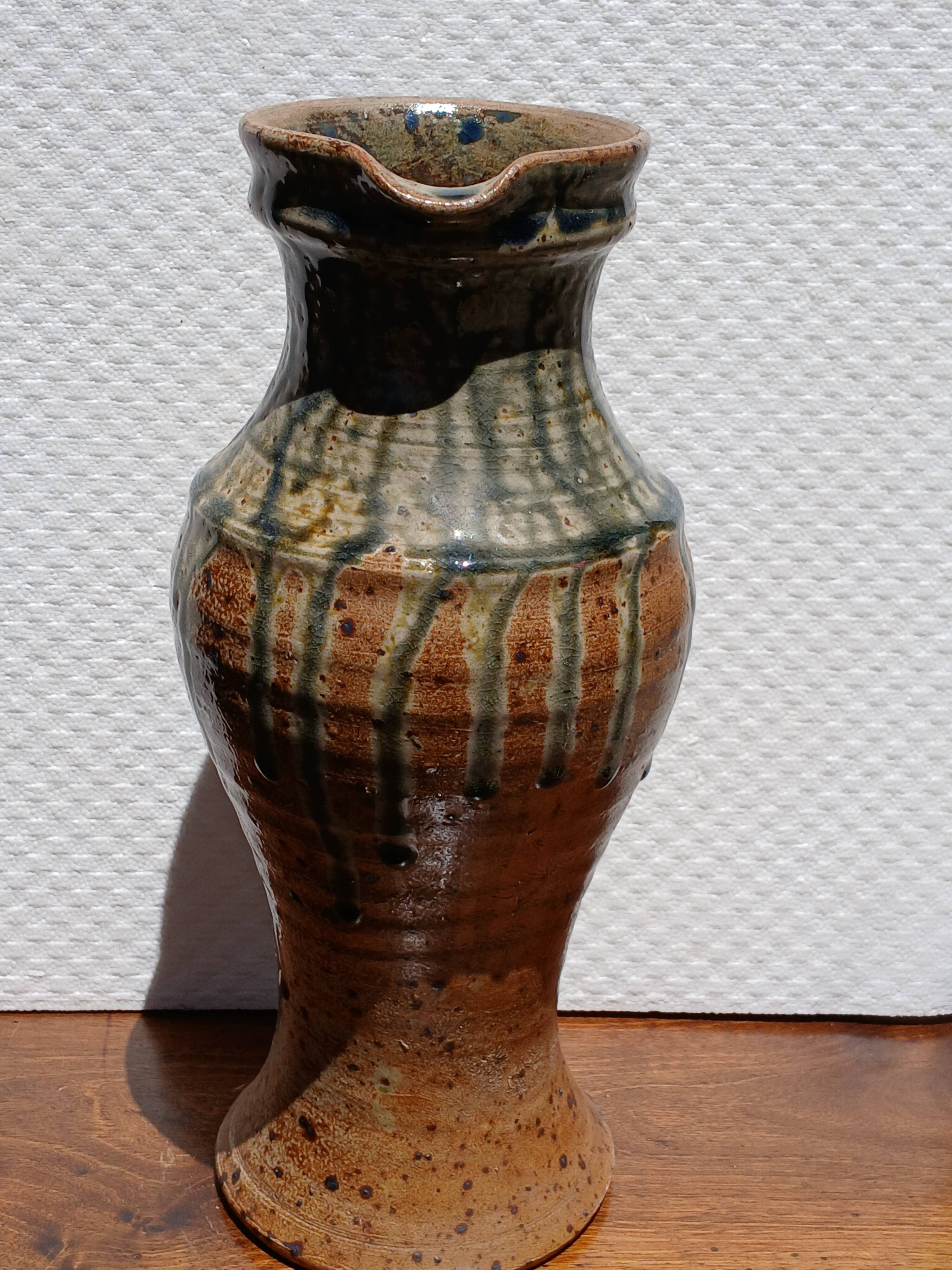 Pichet, vase en grès céram La Borne, années 60-70