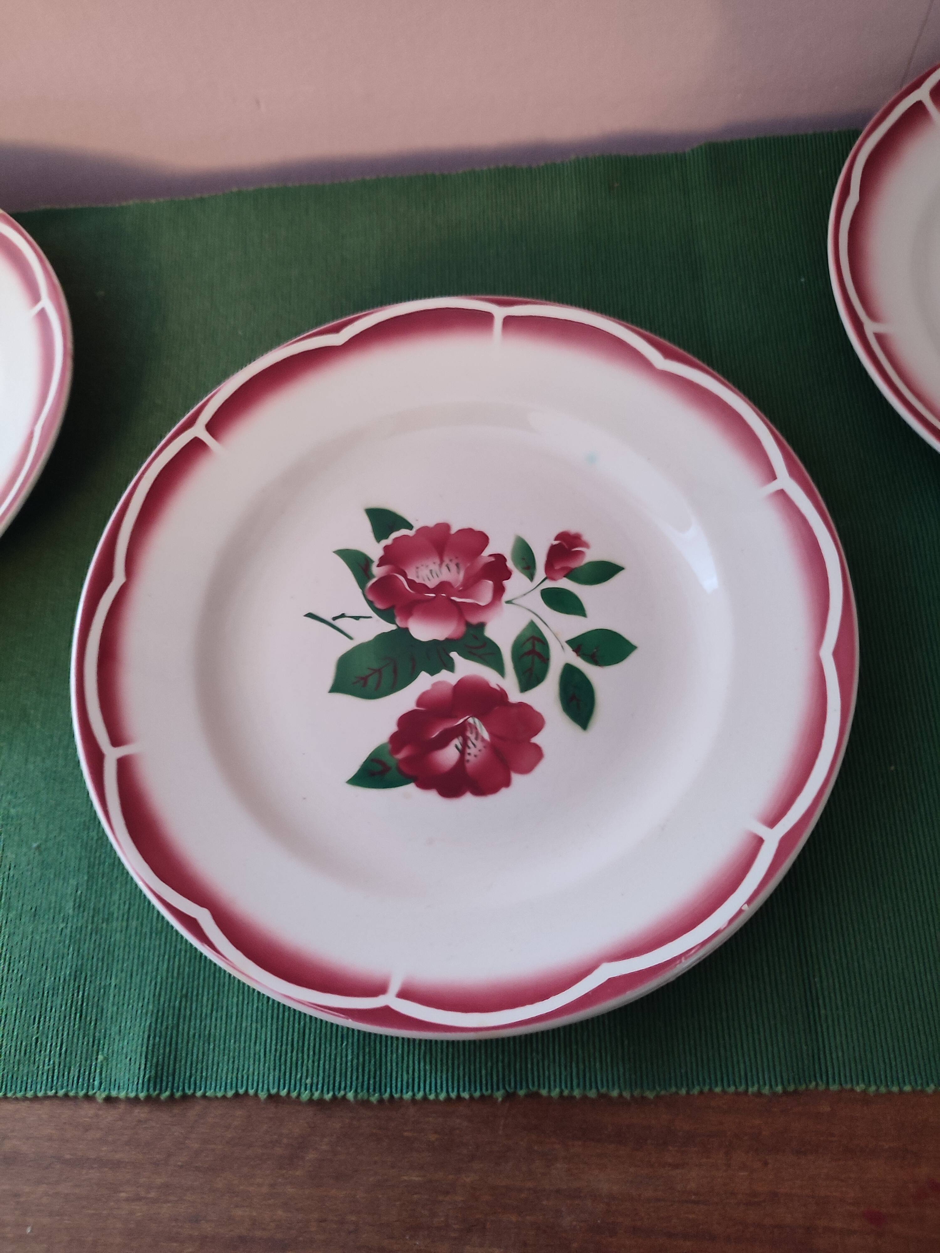 Set of 6 ceramic plates from Sarreguemines