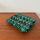 Vintage woven green ceramic trivet from the 70s, handmade.