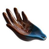 Ceramic pocket tray in the shape of a hand Vallauris France 1970