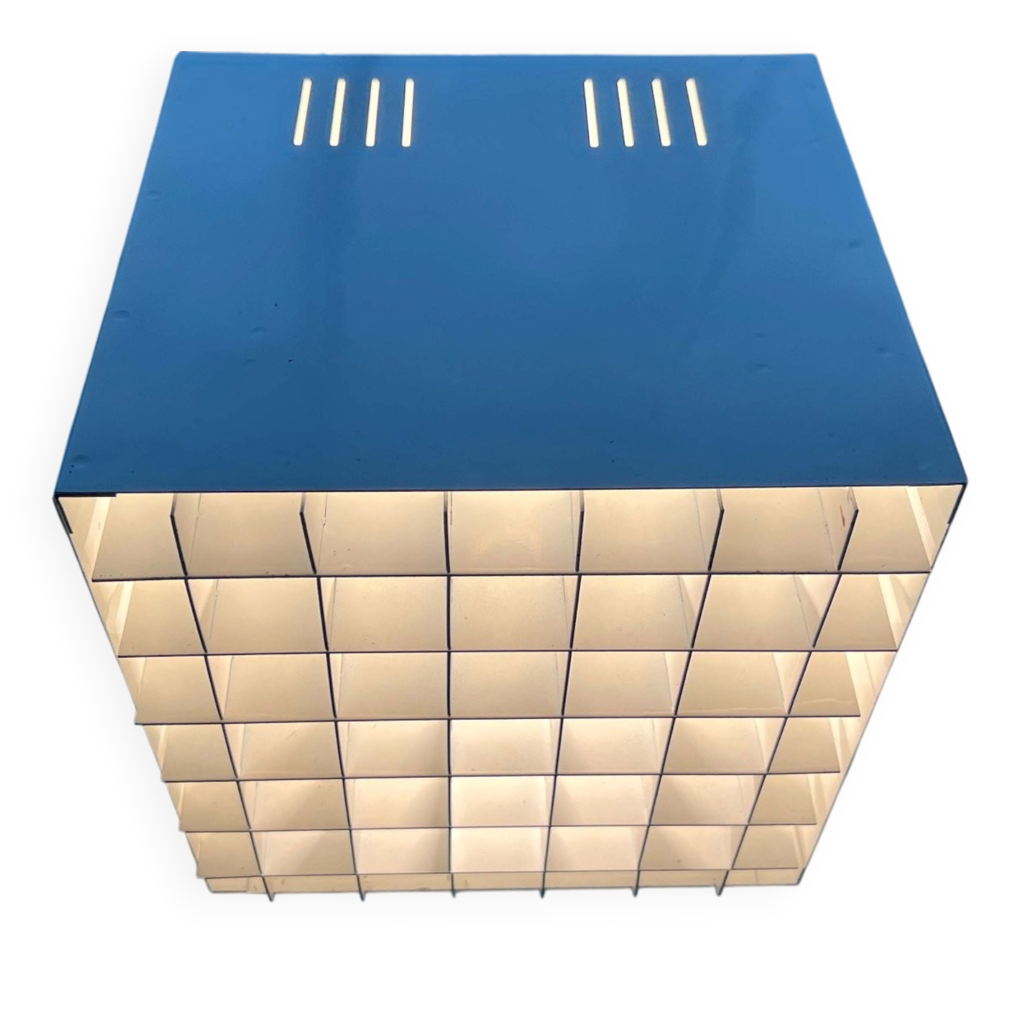 Modern minimalist cube ceiling light from the mid-century, Finland, 1960s.