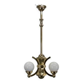 Lustre Art Déco attribué à Gocar, années 1910, restauré