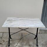 Marble and cast iron restaurant bistro table