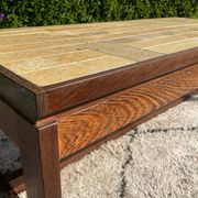 Vintage coffee table in rosewood and ceramic.