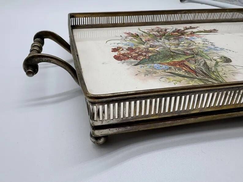 Service Plate WMF Jugendstil Art Nouveau Silver-Plated Galalithe Around 1905