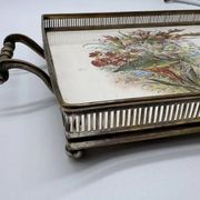 Service Plate WMF Jugendstil Art Nouveau Silver-Plated Galalithe Around 1905