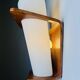 Nx41 Wood And Curved Glass Wall Lamps By Louis Kalff For Philips, The Netherlands 1950S