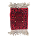 Tapis vintage fait main Ersari – 24 x 29 cm – Rouge éclatant - 1C970