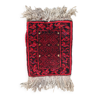 Tapis vintage Ersari rouge,  fait main