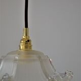 Two art deco glass hanging shape pagoda
